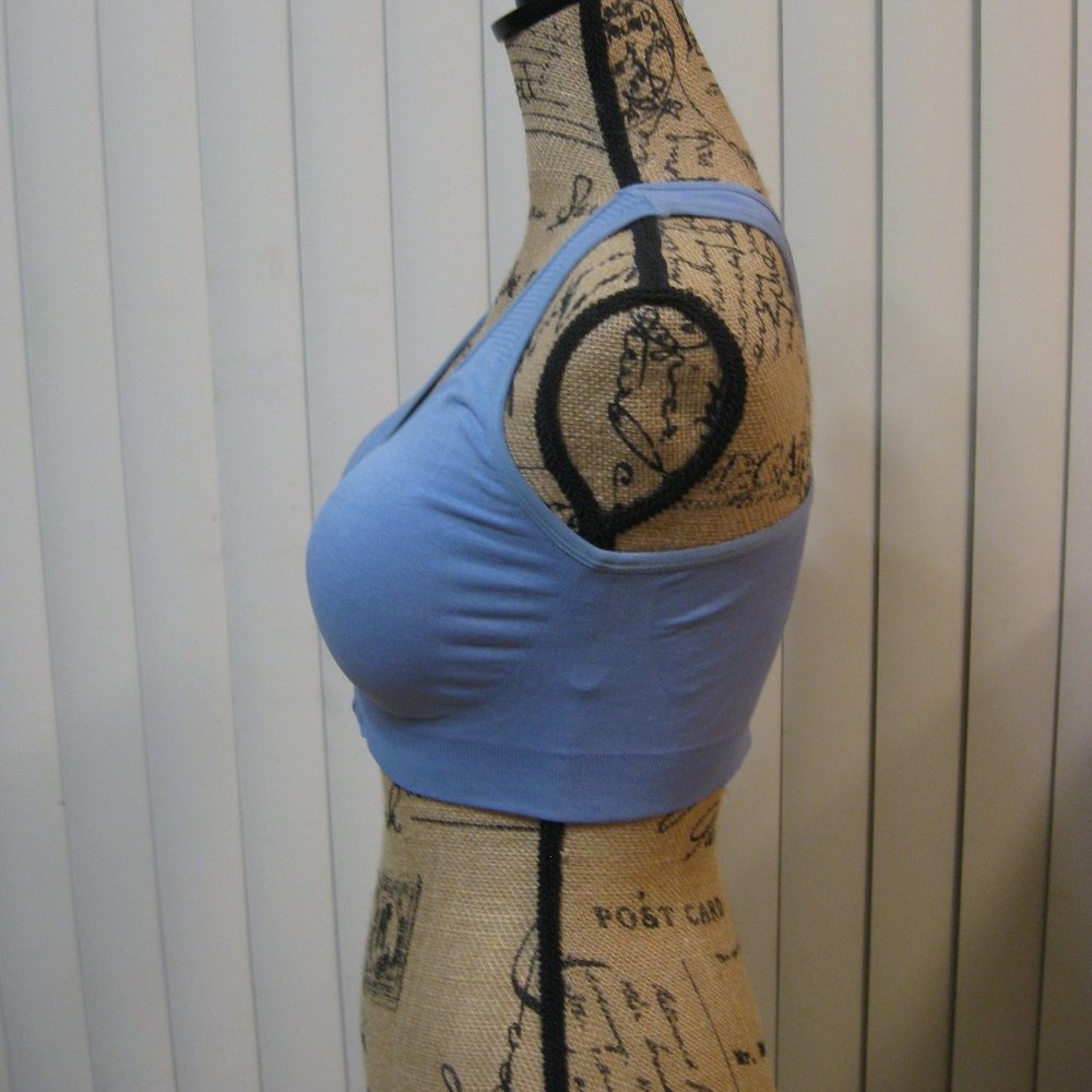 NWOT blue zip front sports bra M med - Picture 3 of 6